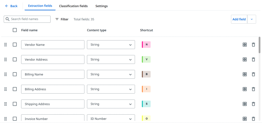 Screenshot of the “Document Type Manager” section in UiPath Document Understanding.